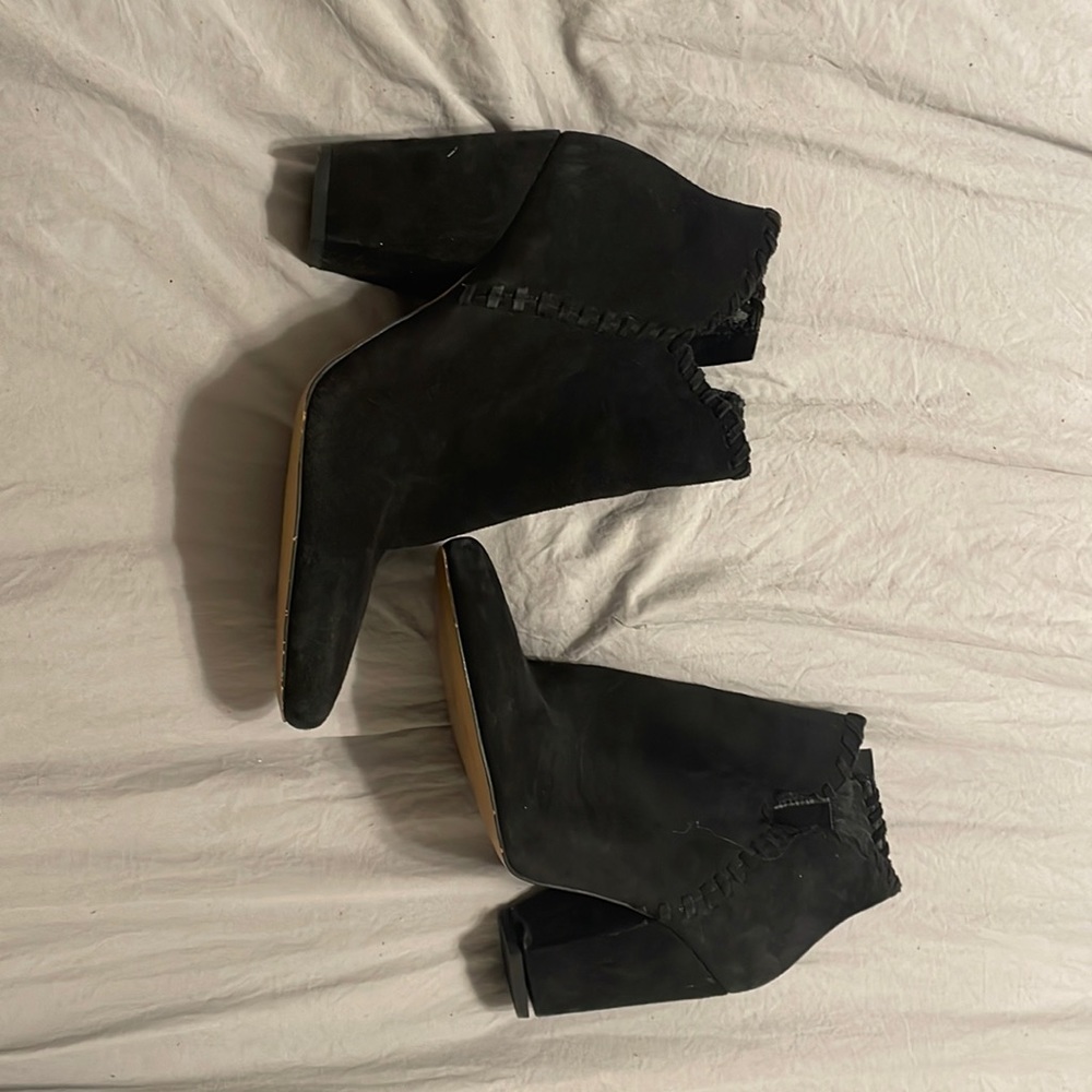 Black high heel boots